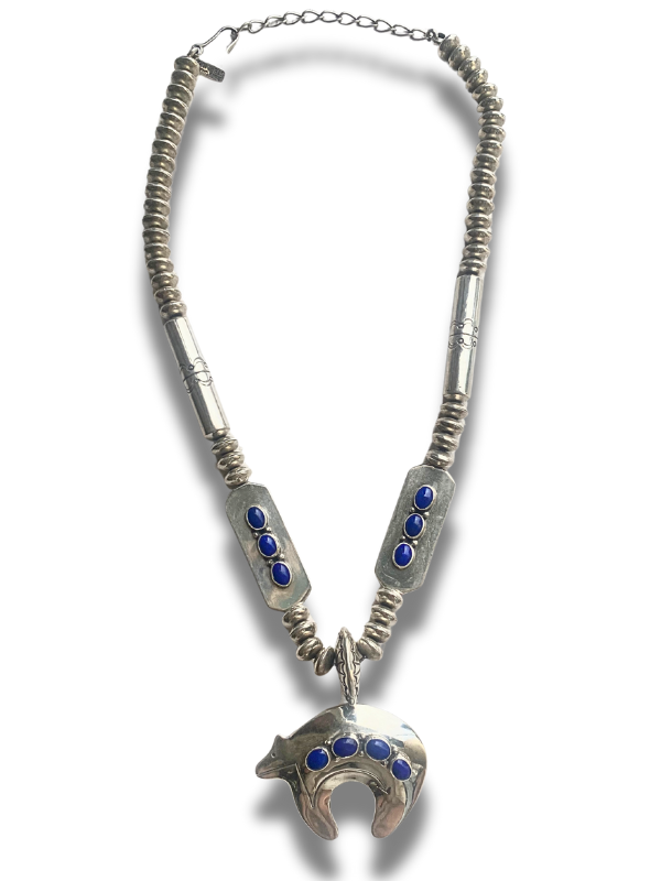 Rudy Willie Sterling Silver and Lapis Necklace