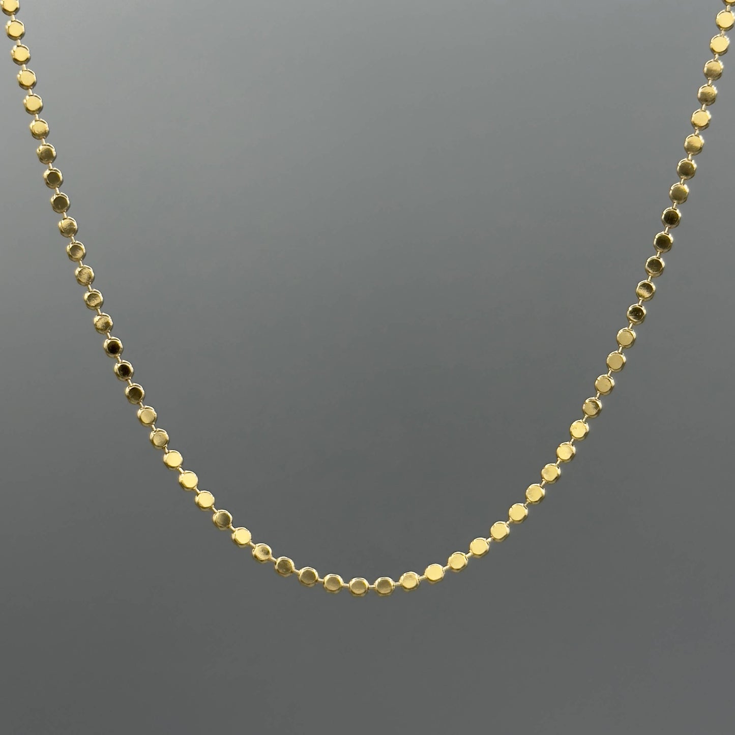 Gold Flat Disc Necklace