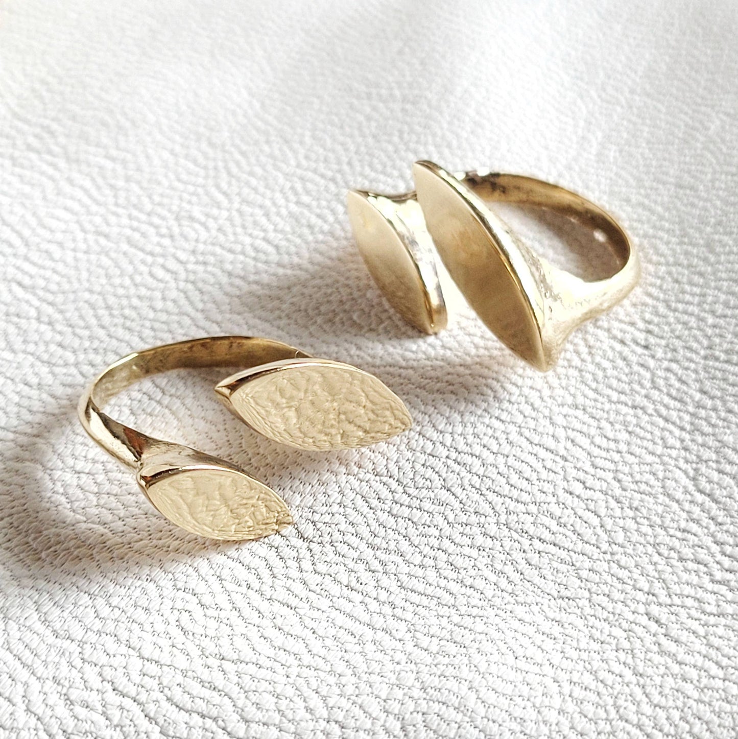 Handmade Geometric Brass Wrap Ring