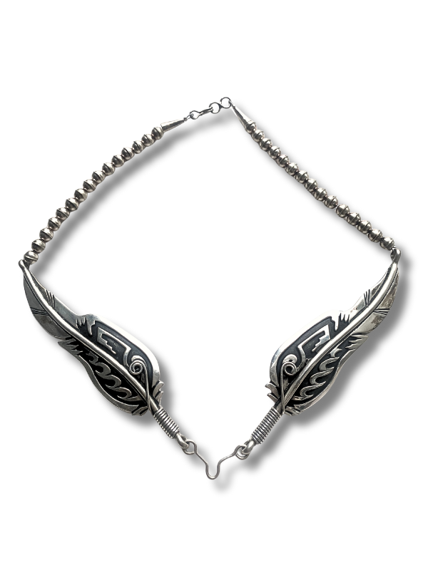 Sterling Silver Roanhorse Wings Necklace