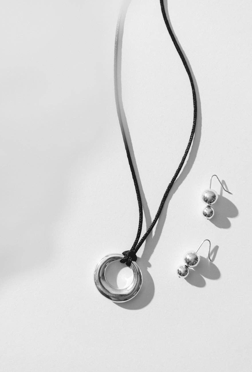 Double Orb Sterling Silver Earrings