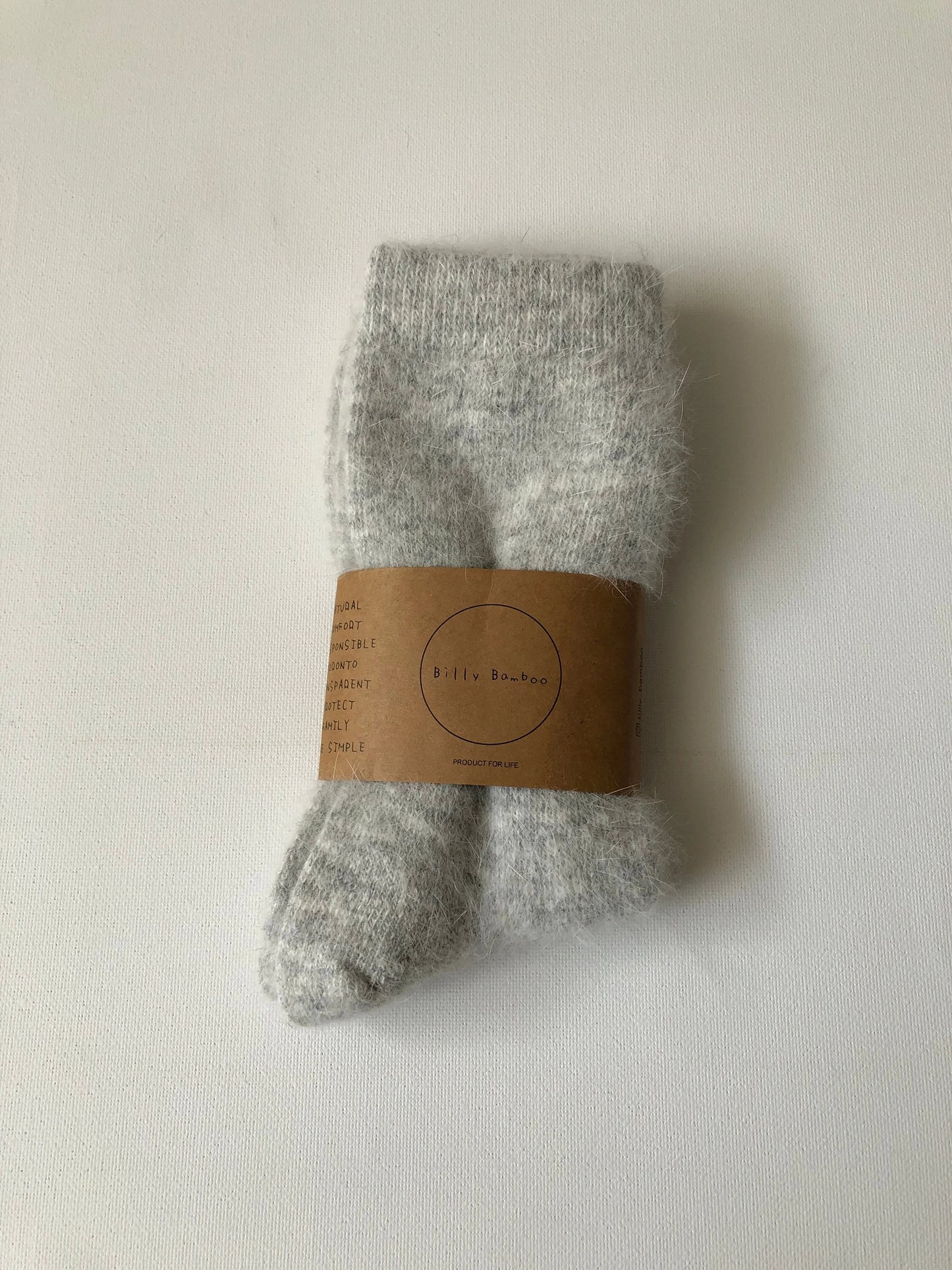 Fluffy Neutral Angora Socks