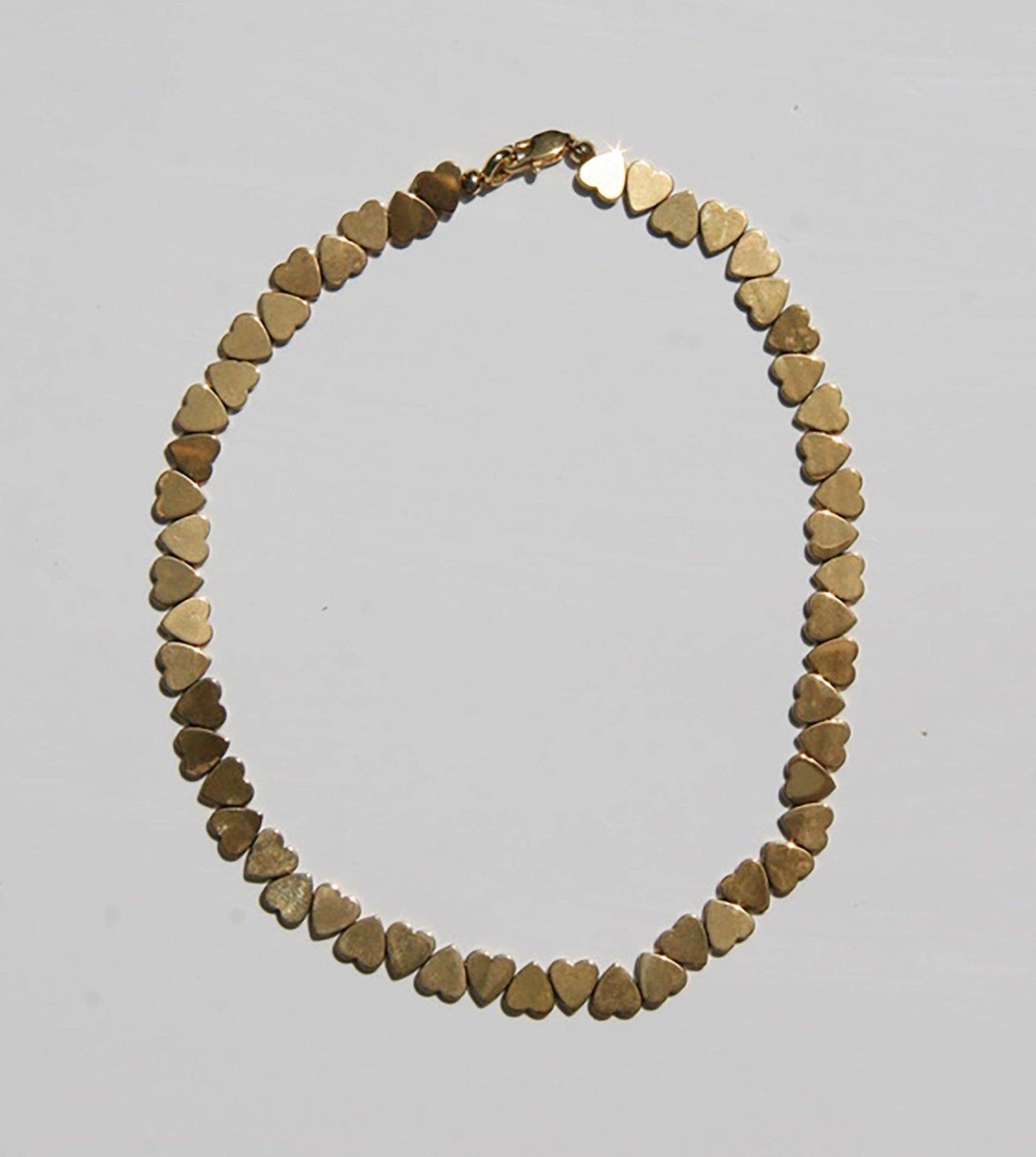 Lover Gold Hematite Heart Beaded Necklace