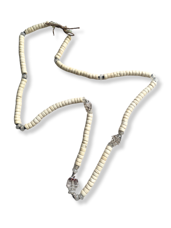 Bone, Chalcedony, Glass Fish Necklace