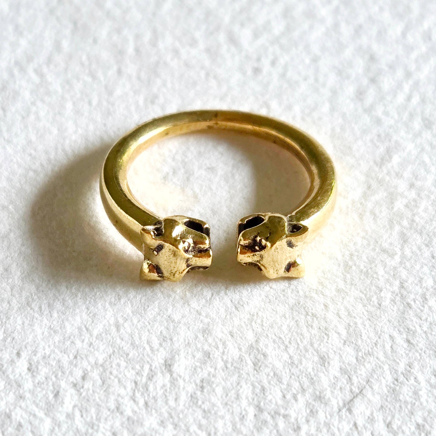 Adjustable Brass Tiger Ring