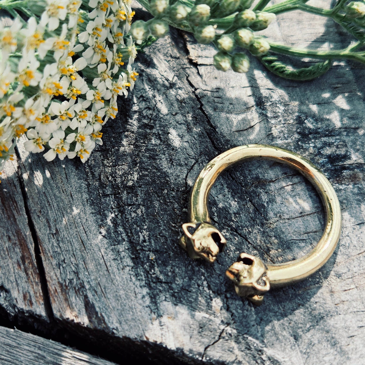 Adjustable Brass Tiger Ring