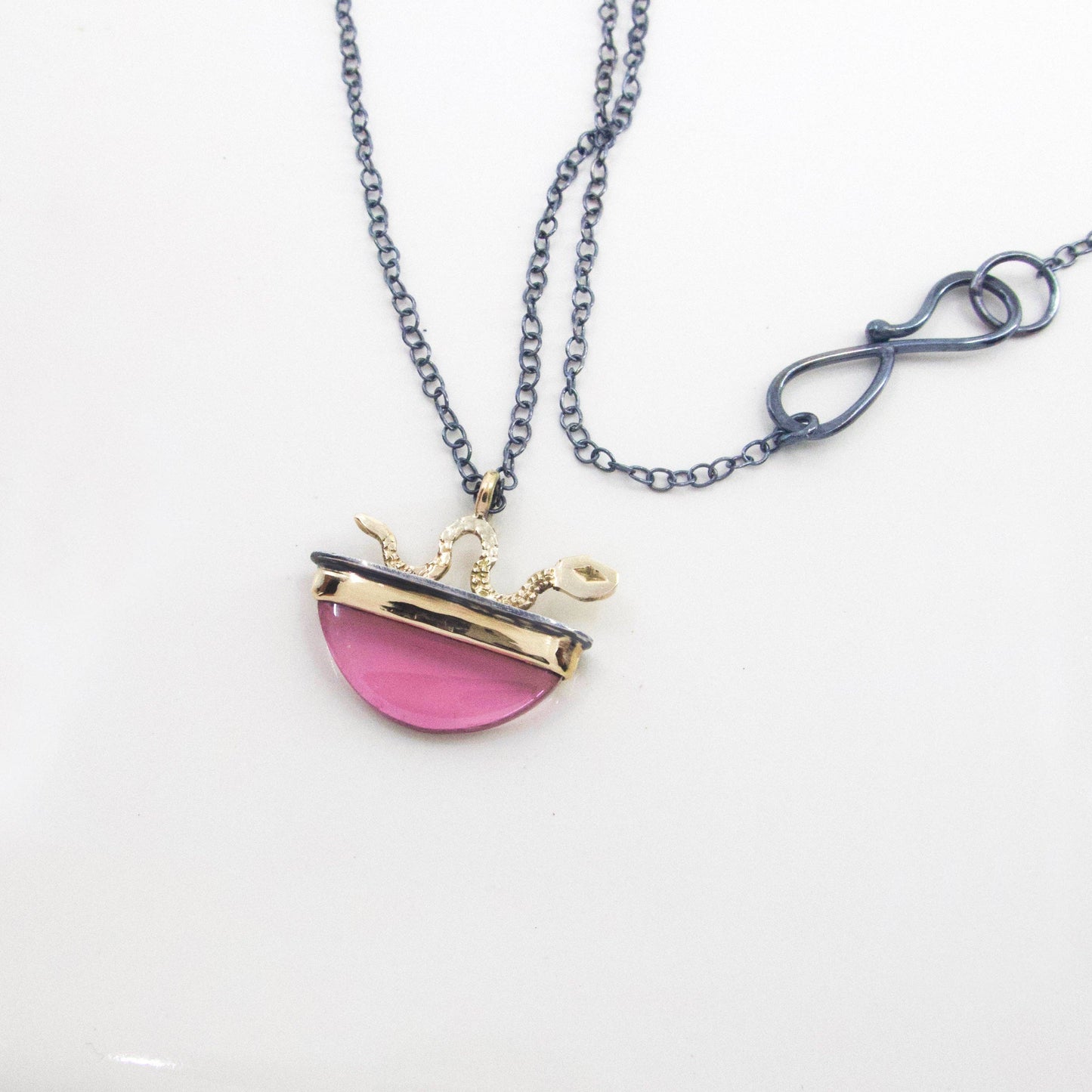 Pink Tourmaline Viper Necklace