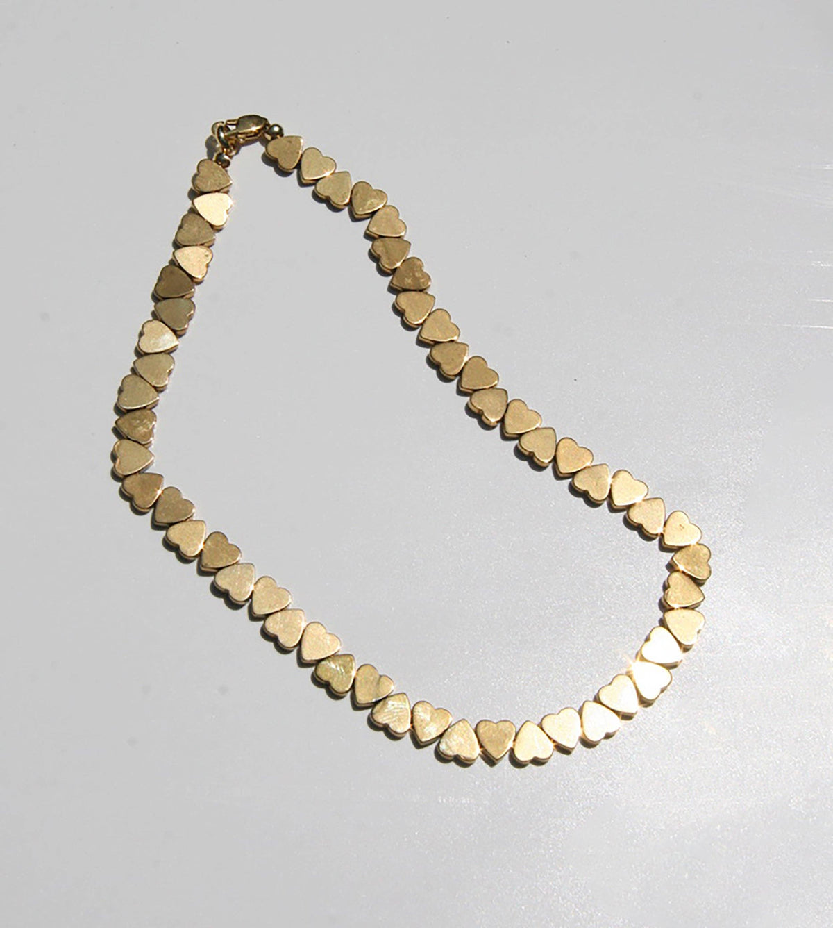 Lover Gold Hematite Heart Beaded Necklace