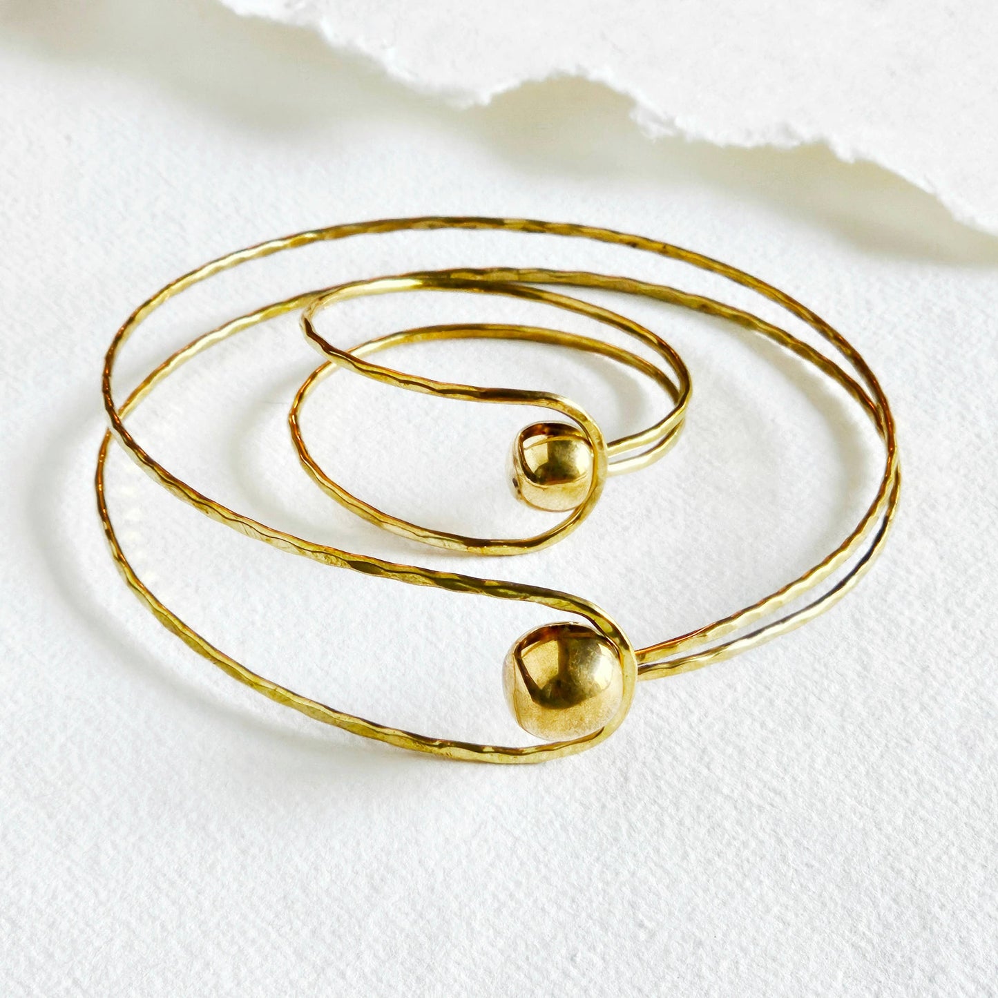 Brass Wire Sphere Bangle Bracelet