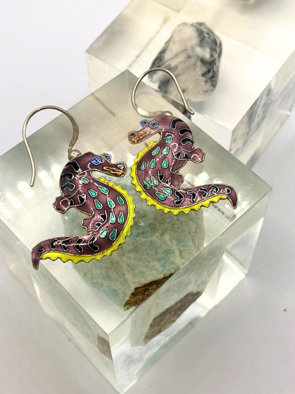 Vintage Laurel Burch Seahorse Earrings
