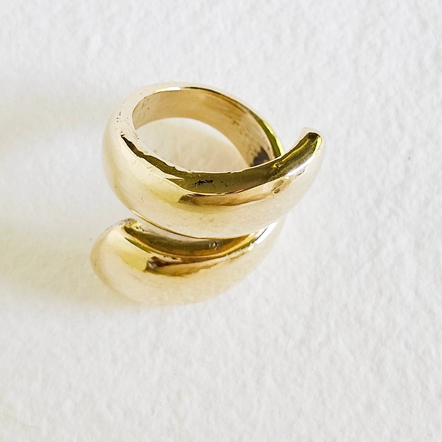 Handmade Brass Flair Thick Wrap Ring
