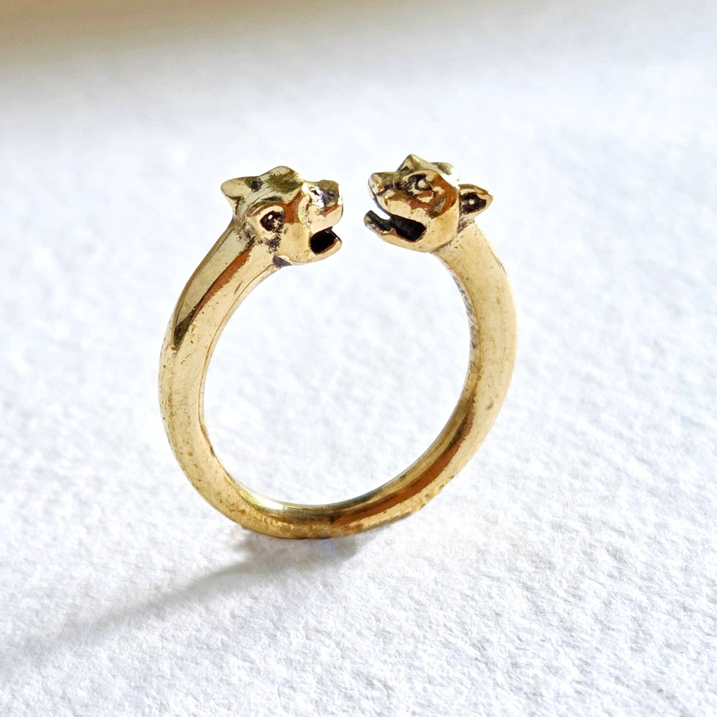 Adjustable Brass Tiger Ring