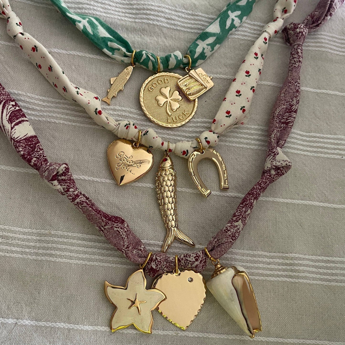 Green Luck Fabric Necklace