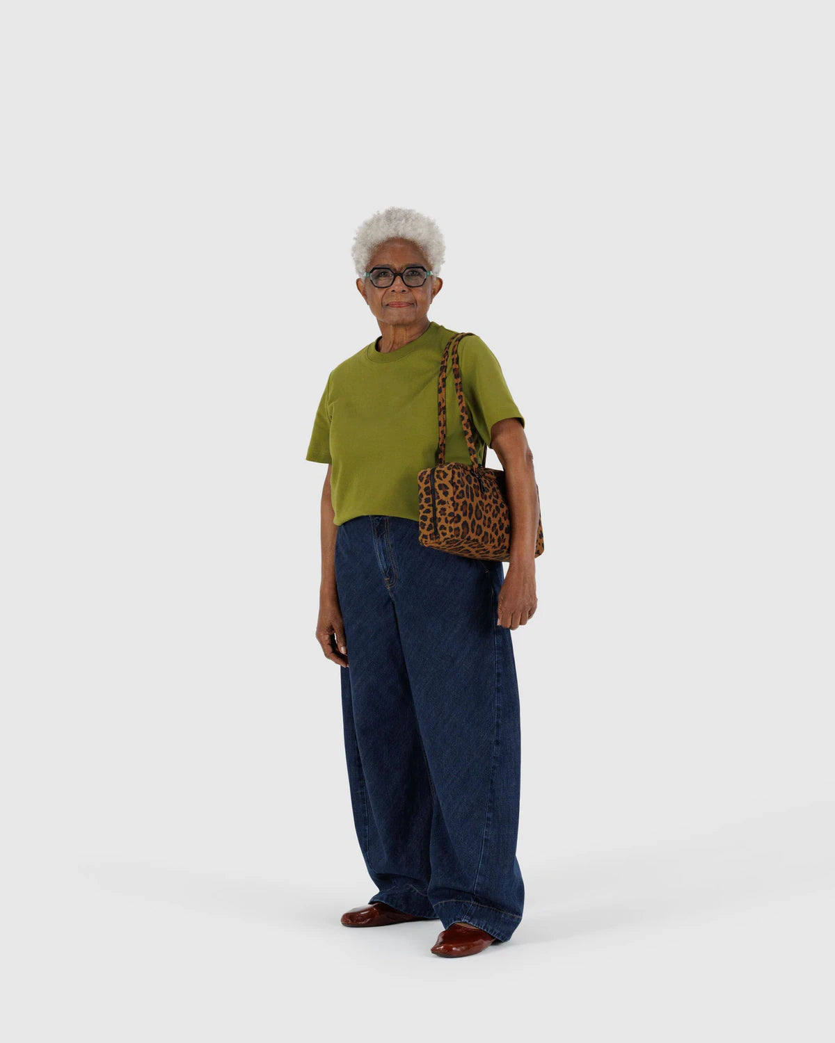 Nylon Bowler Bag in Leopard