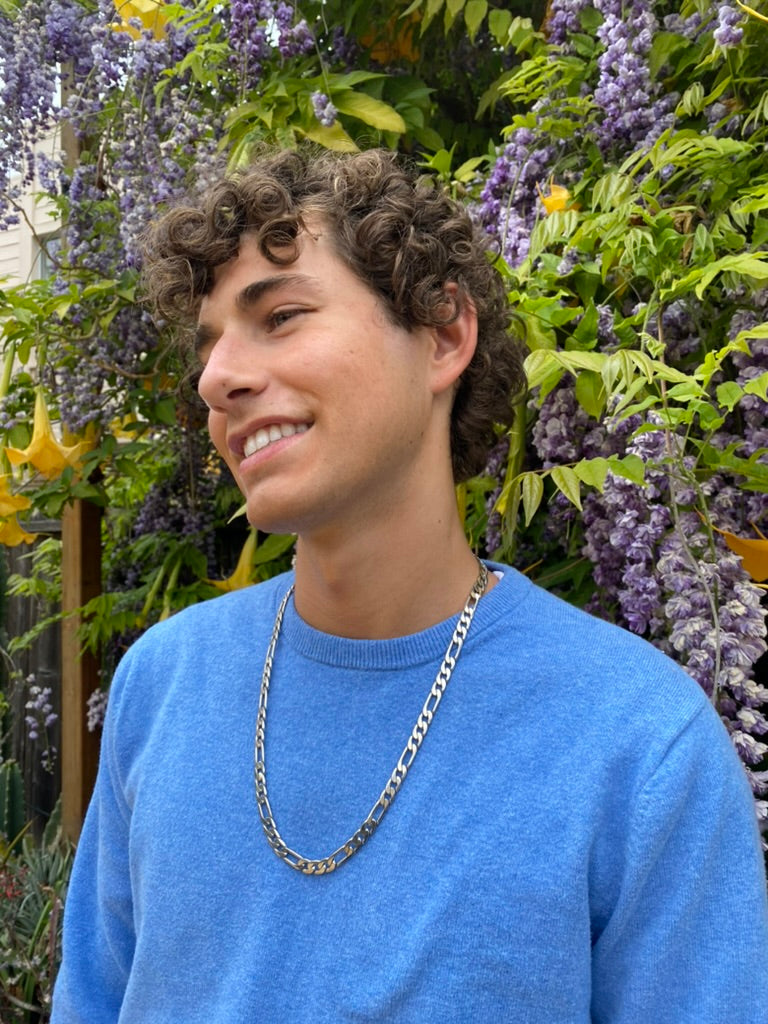 22" Heavy Figaro Sterling Silver Chain