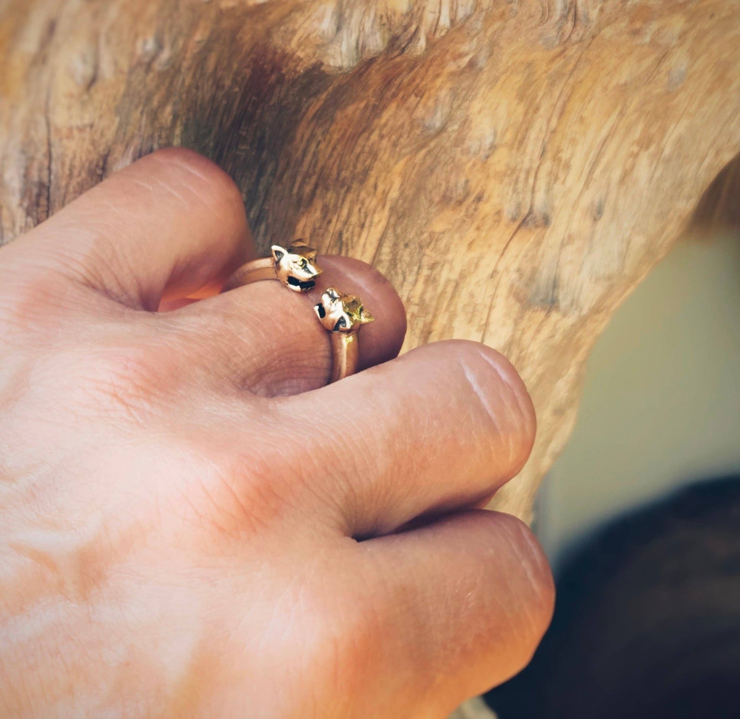 Adjustable Brass Tiger Ring
