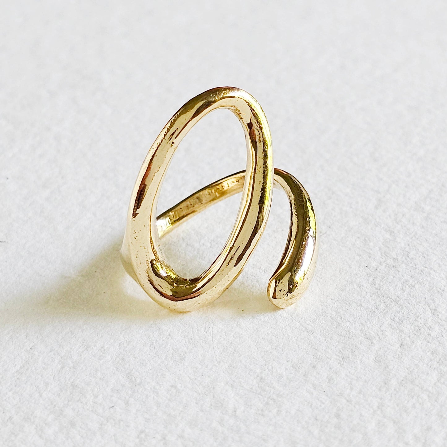 Handmade Open Wrap Adjustable Brass Ring
