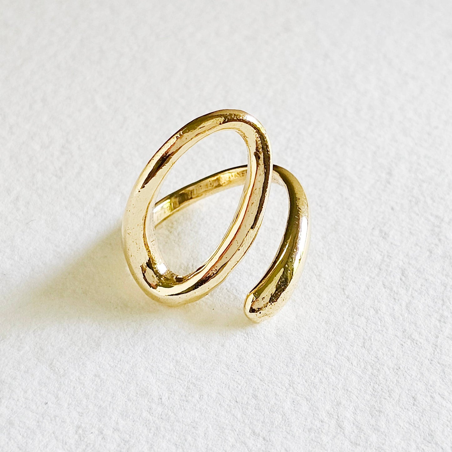 Handmade Open Wrap Adjustable Brass Ring
