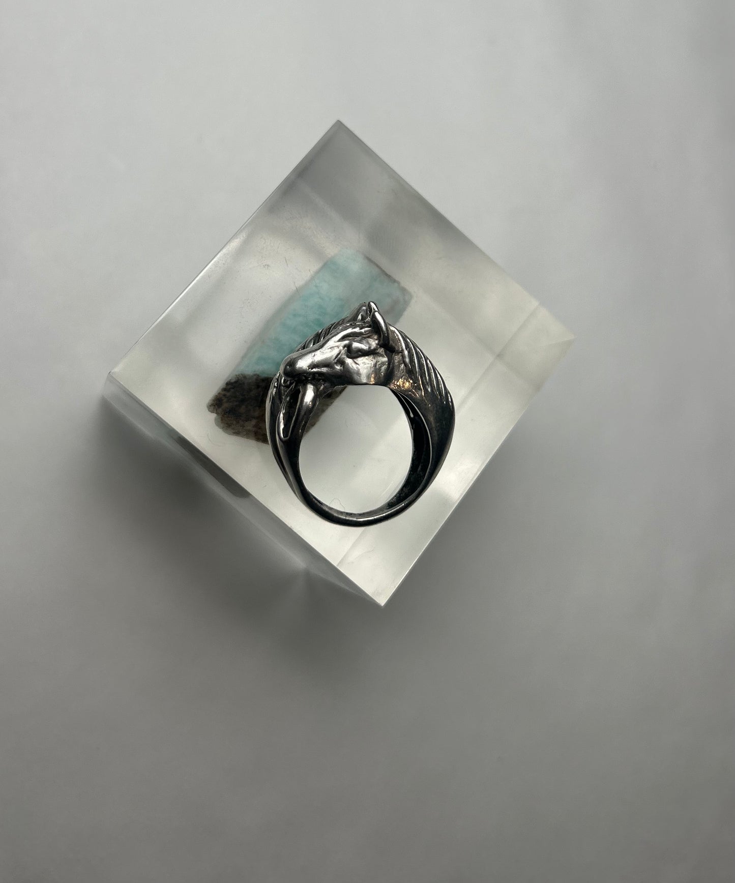 Vintage Ouroboros Double Horse Head Ring