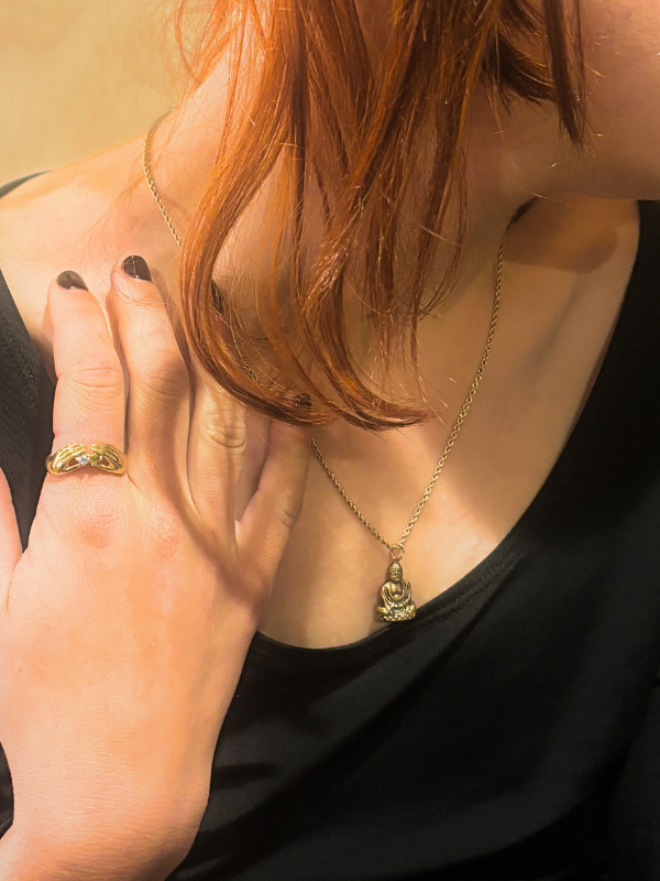14K Gold Buddha Charm