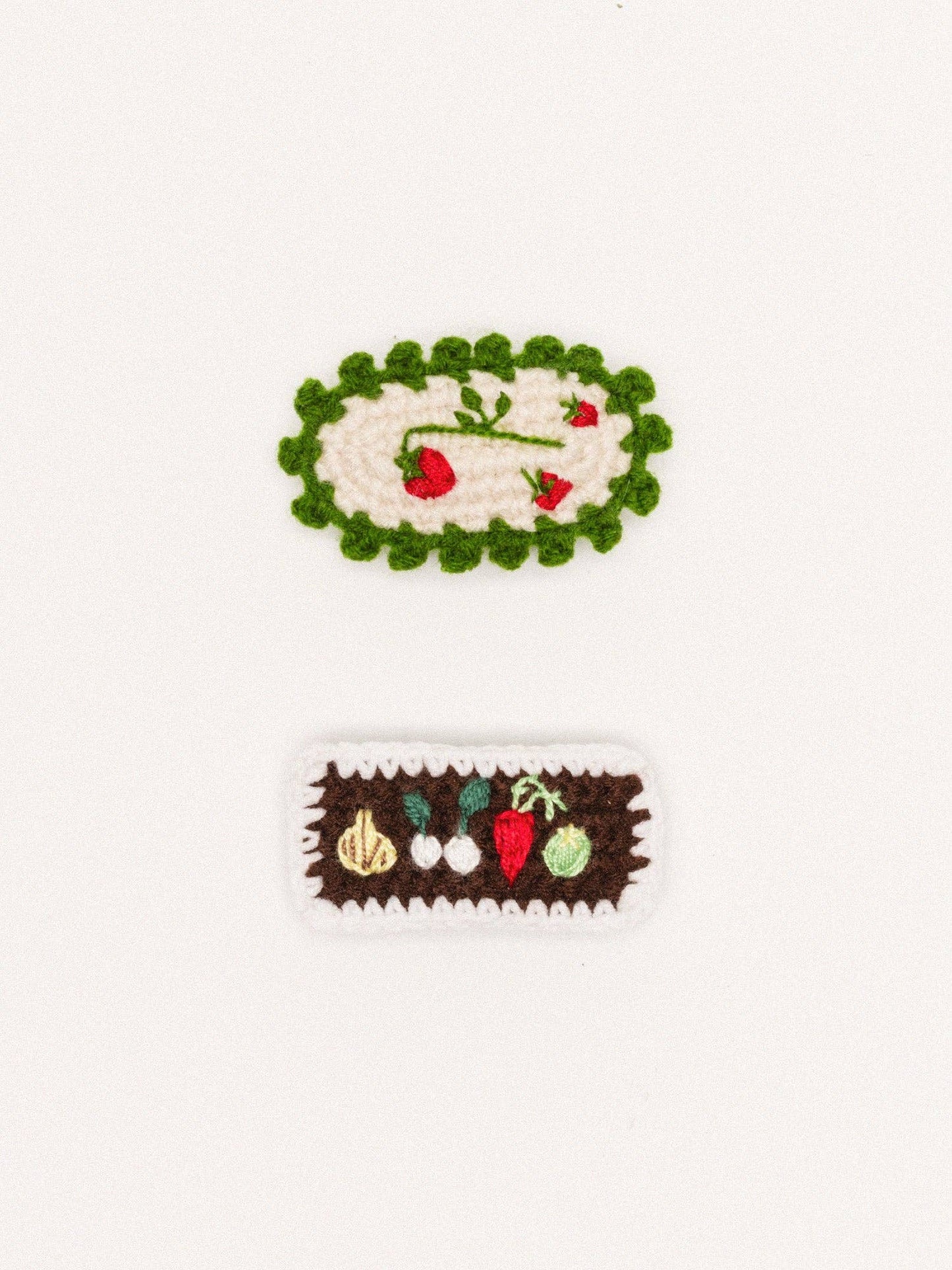 Strawberry Fields Crochet Hair Clips
