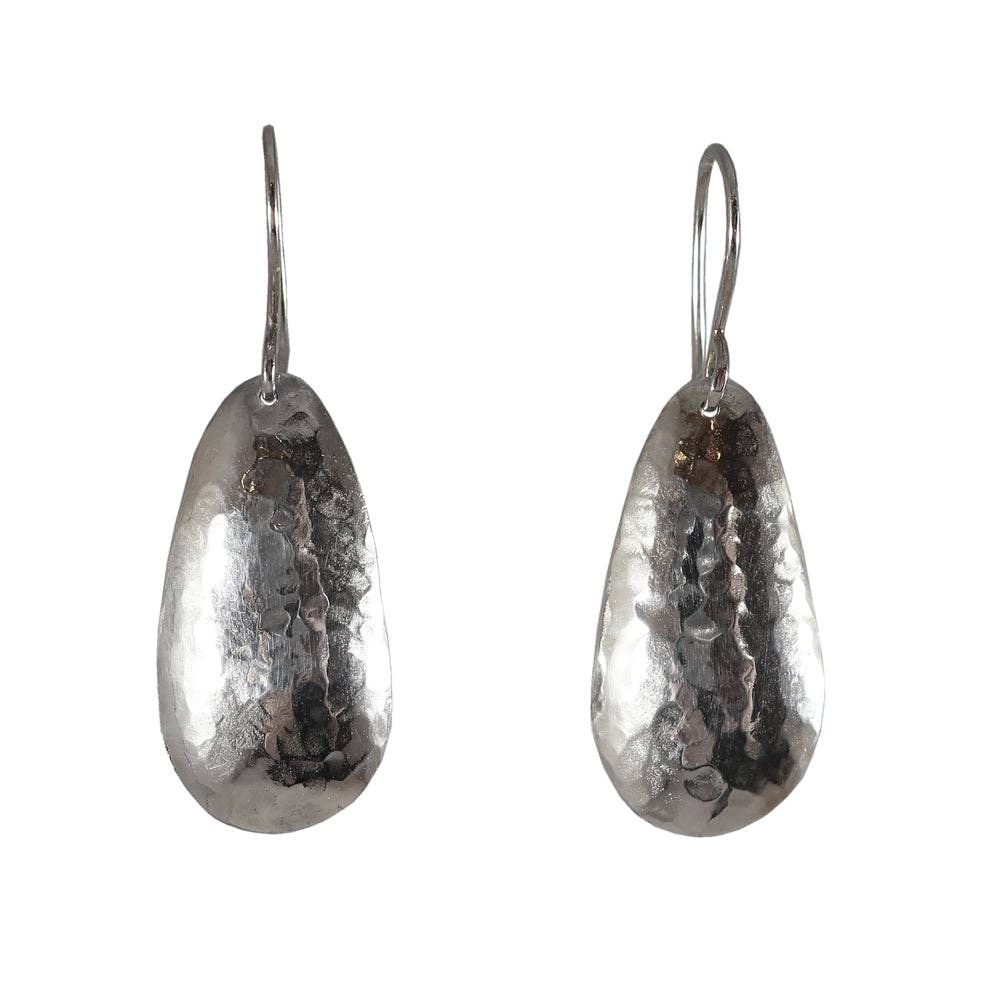 HAMMERED ORGANIC DROP EARRINGS