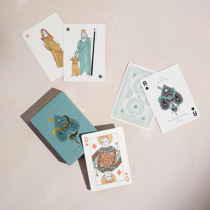 The Olympia Playing Cards in Sage Green