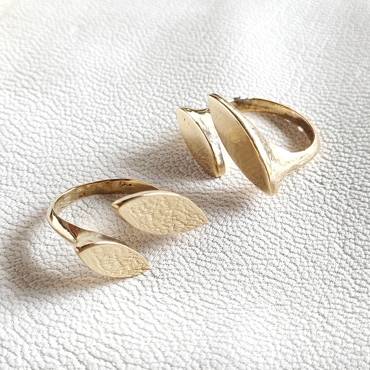 Handmade Geometric Brass Wrap Ring