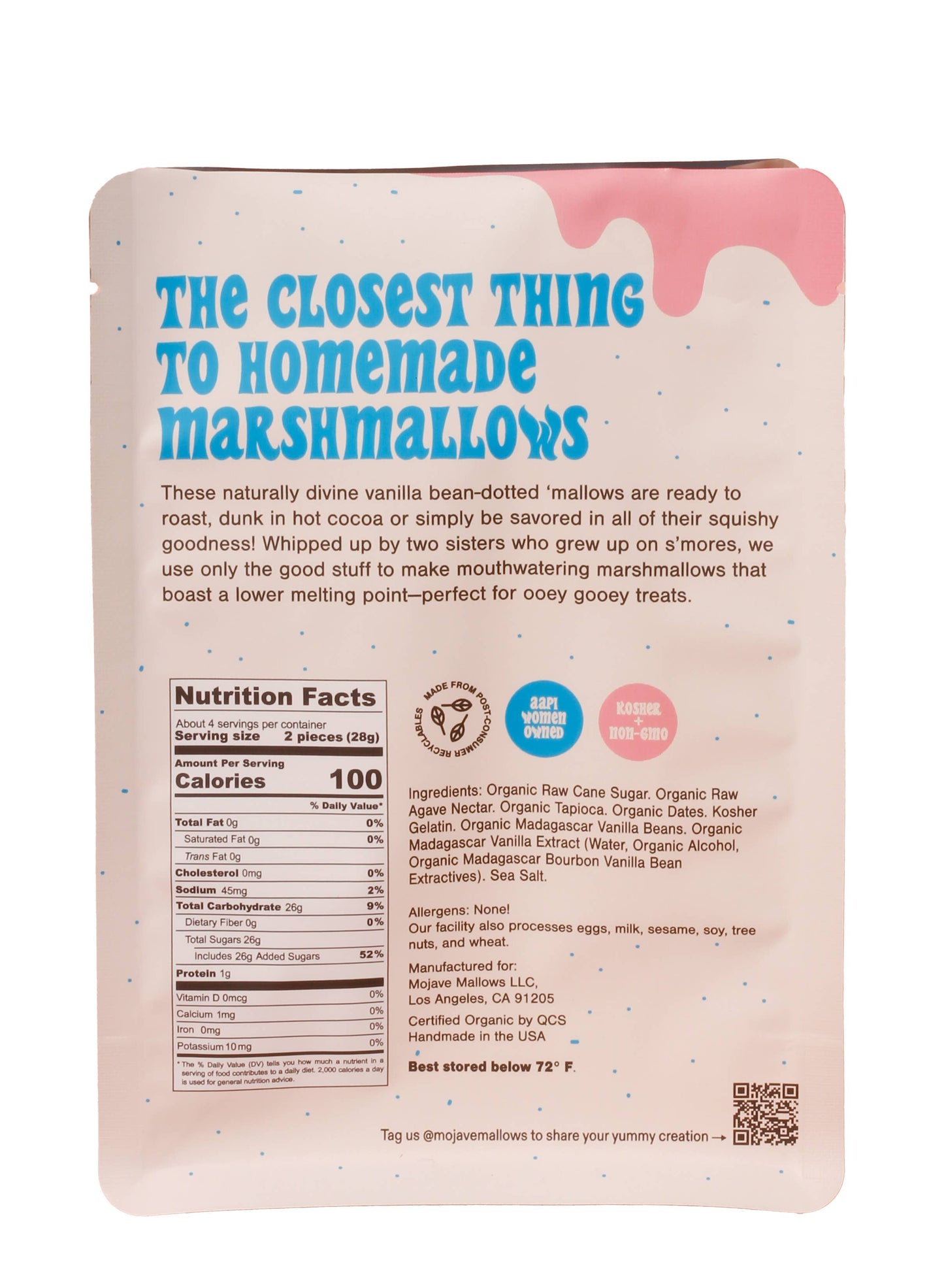 Vanilla Bean Marshmallows - Organic / Non-GMO / Gluten-Free