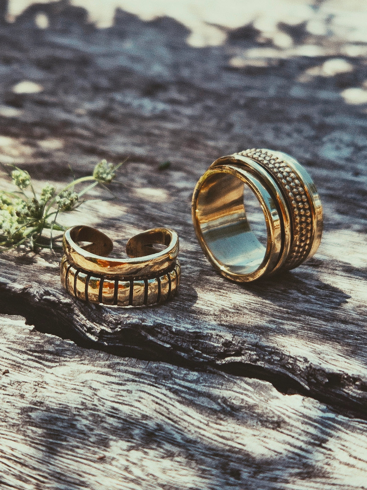 Brass Ornate Band Adjustable Ring Handcrafted