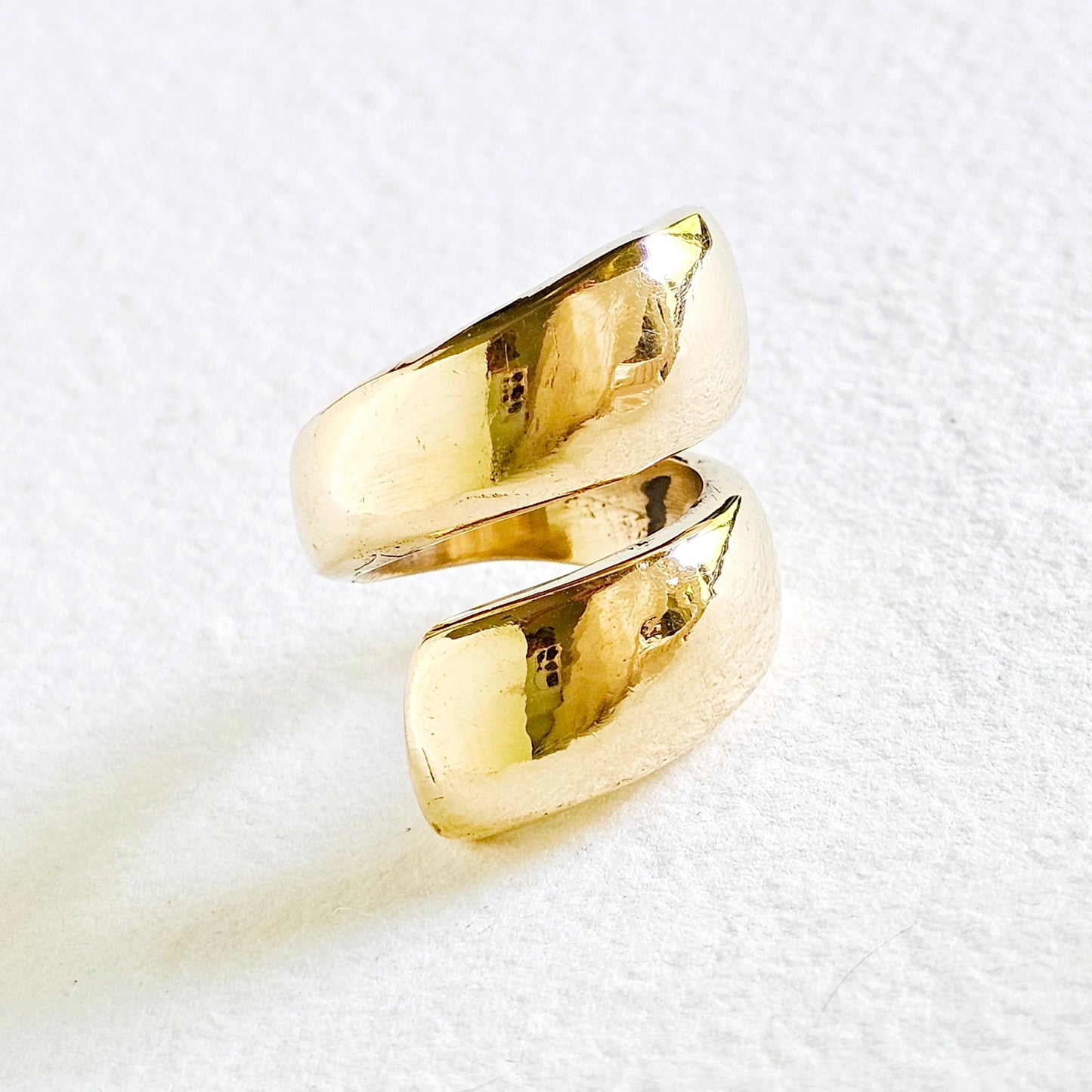 Handmade Brass Flair Thick Wrap Ring