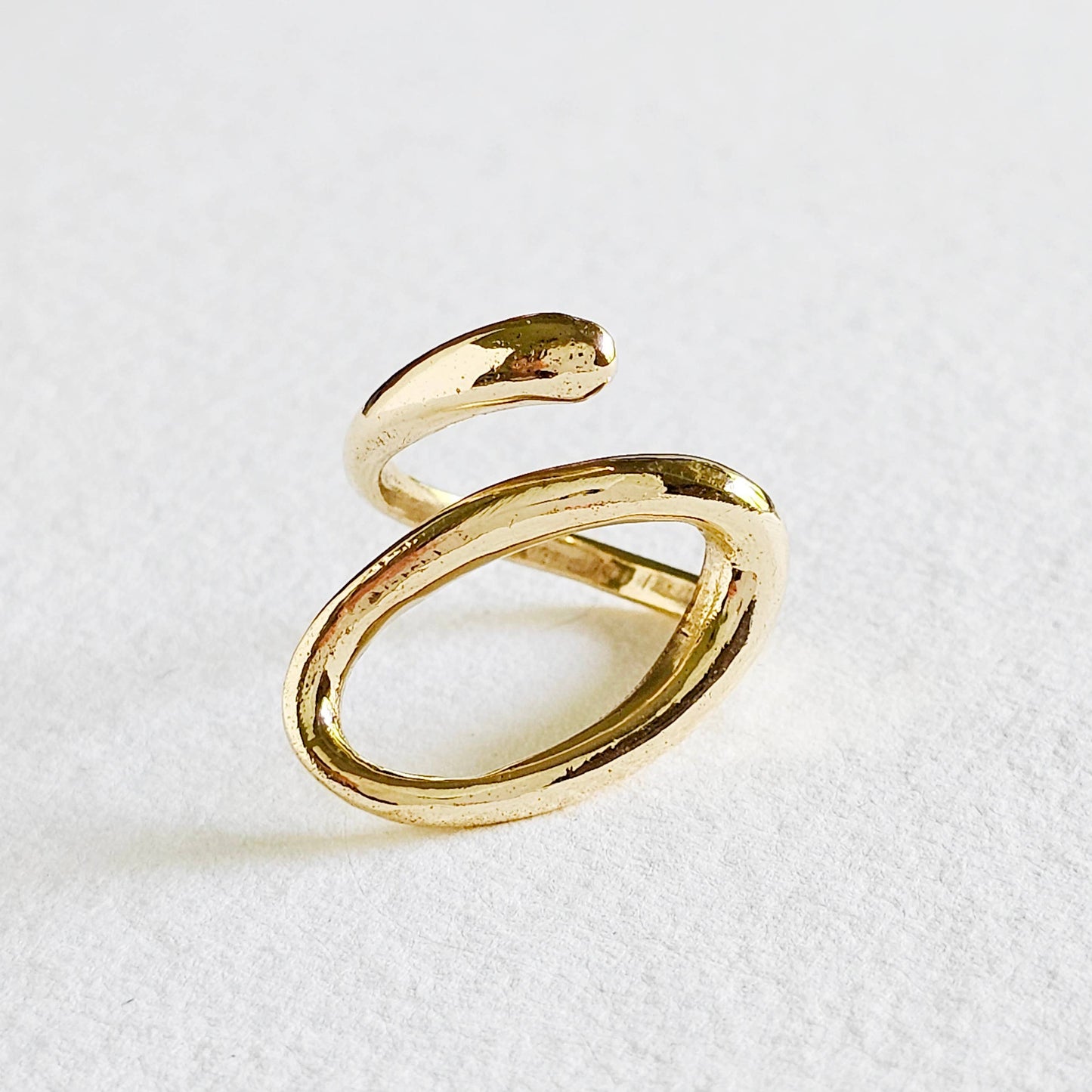 Handmade Open Wrap Adjustable Brass Ring