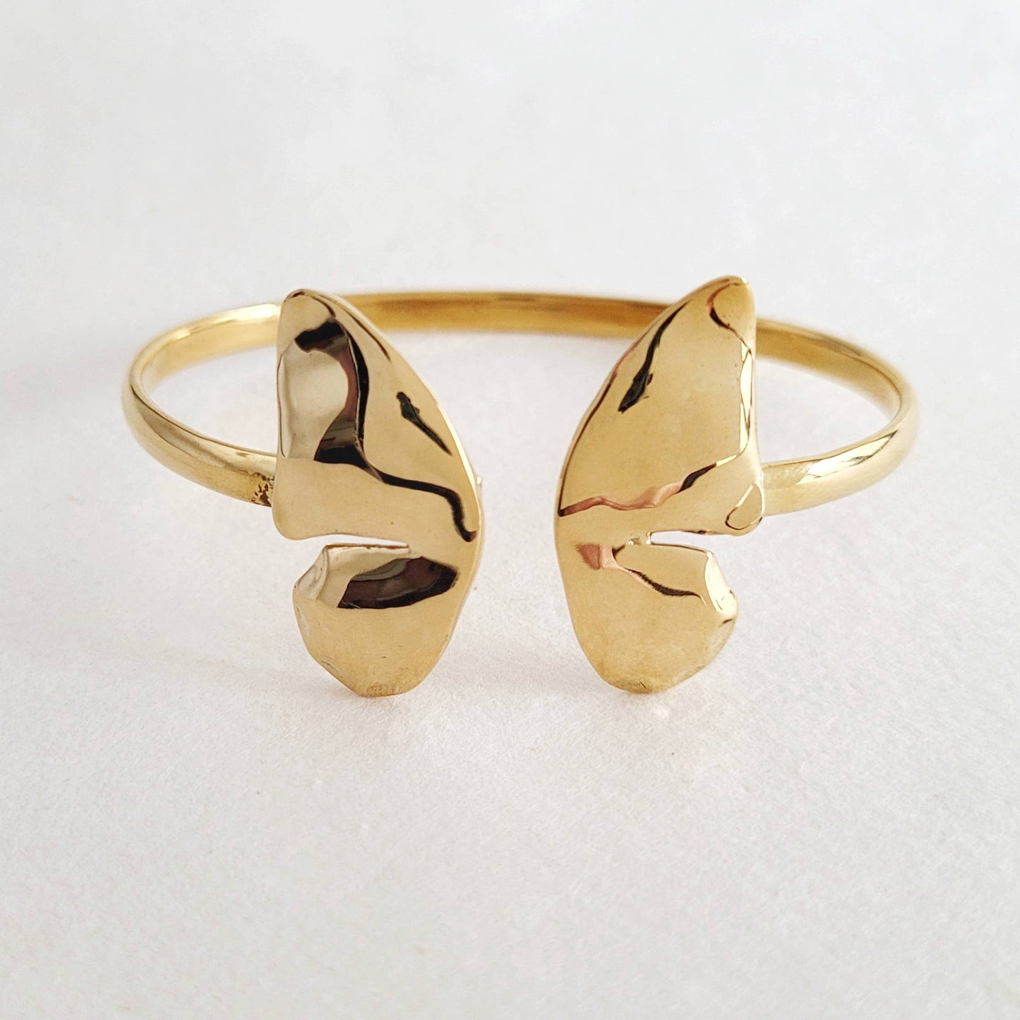 Adjustable Brass Butterfly Ring