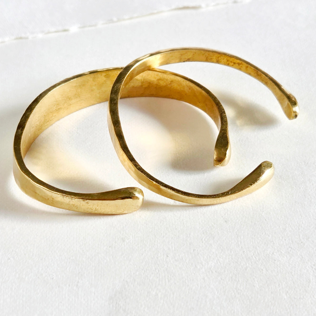 Brass Hammered Tuareg Band Cuff Bracelet Bangle - Small