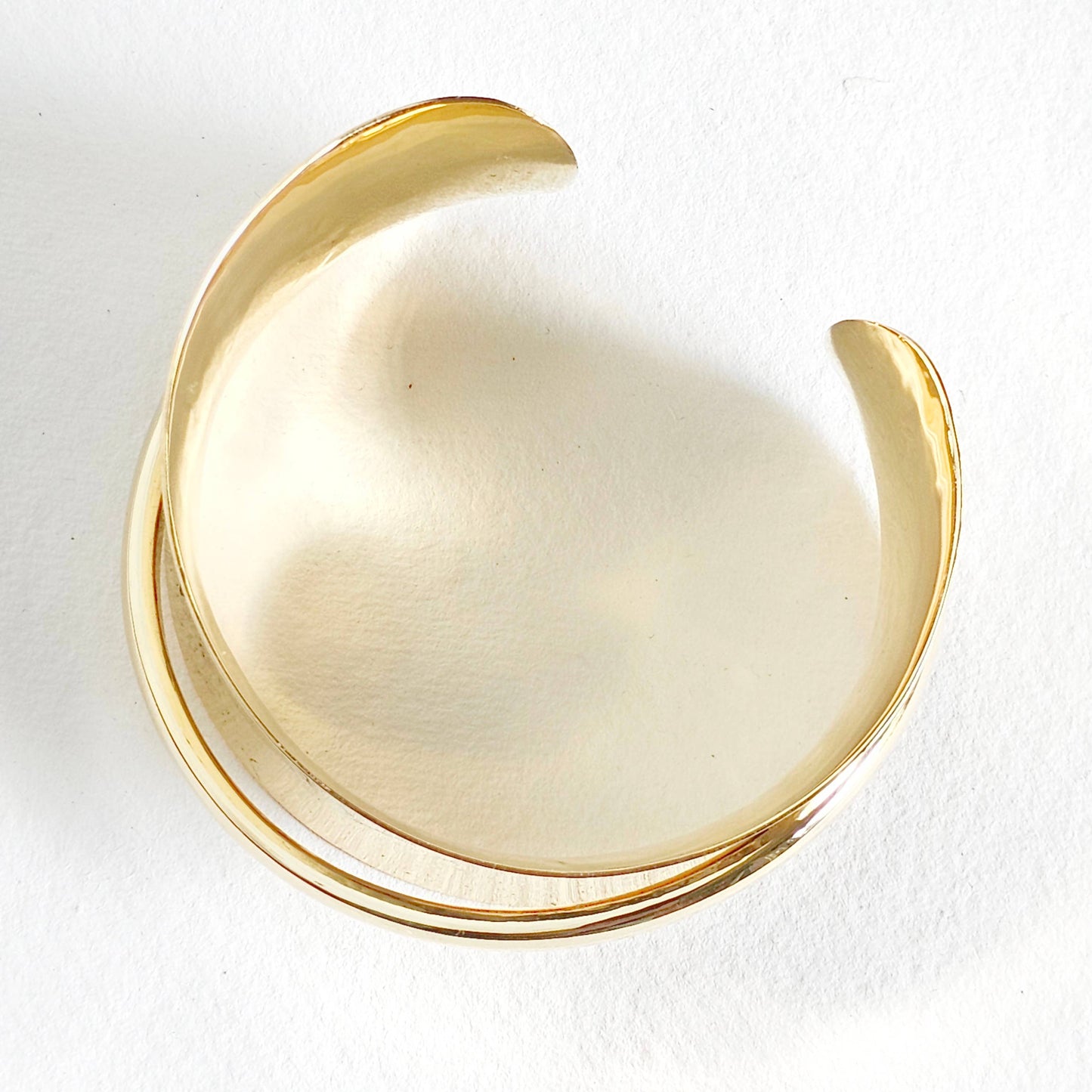 Brass Curve line hammered Cuff bracelet