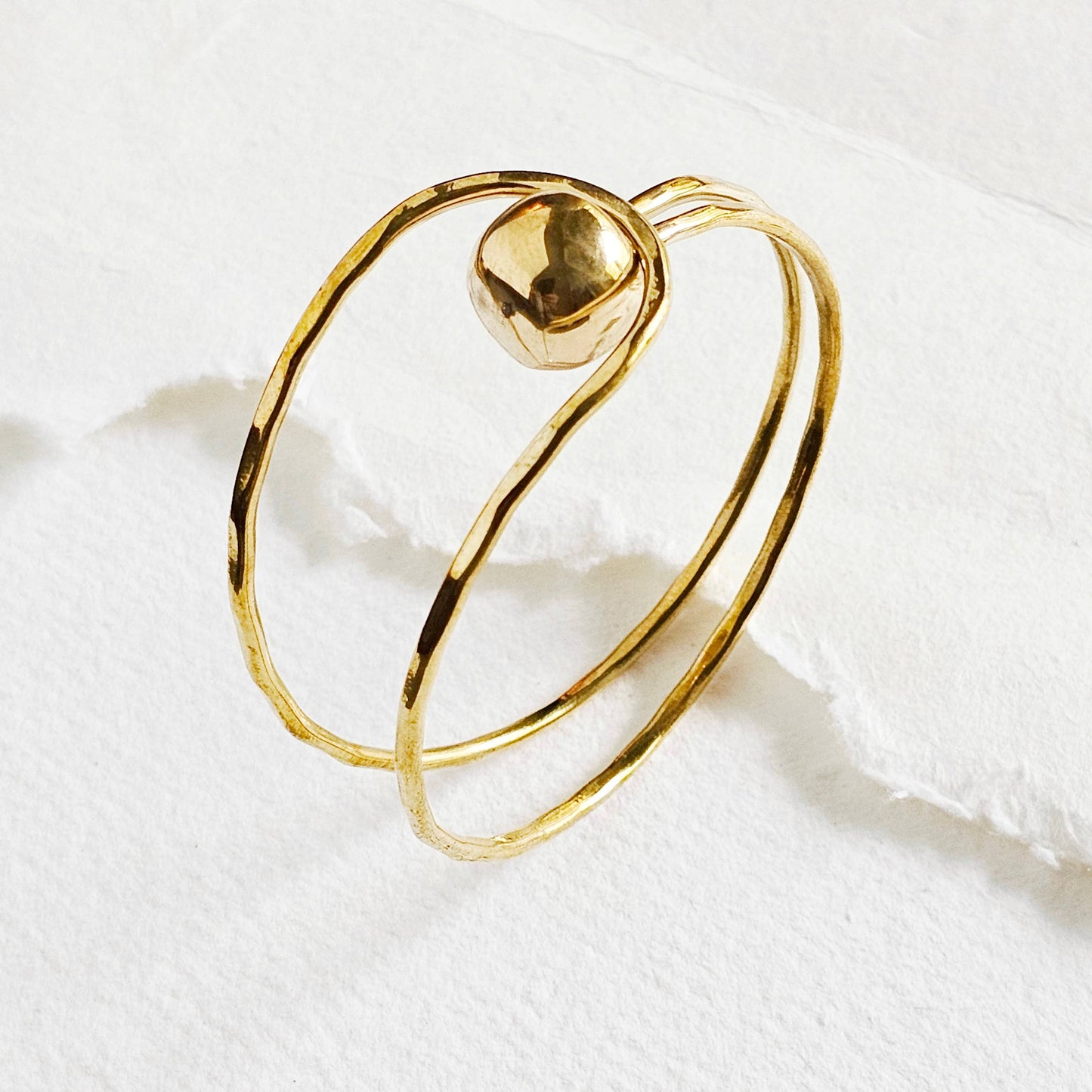 Brass Wire Sphere Bangle Bracelet