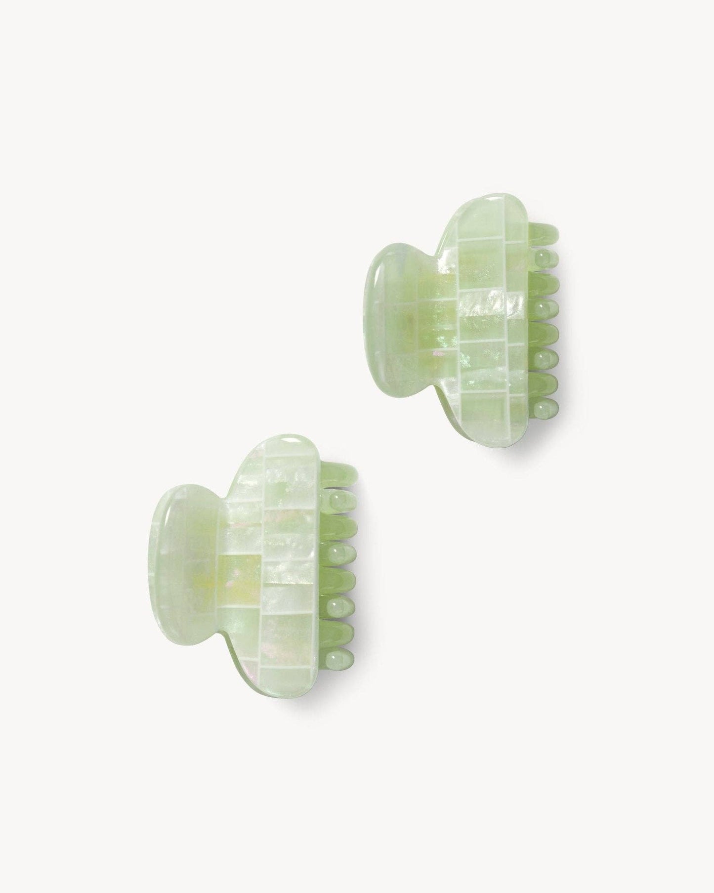 Twin Heirloom Claws in Mint Shell Checker