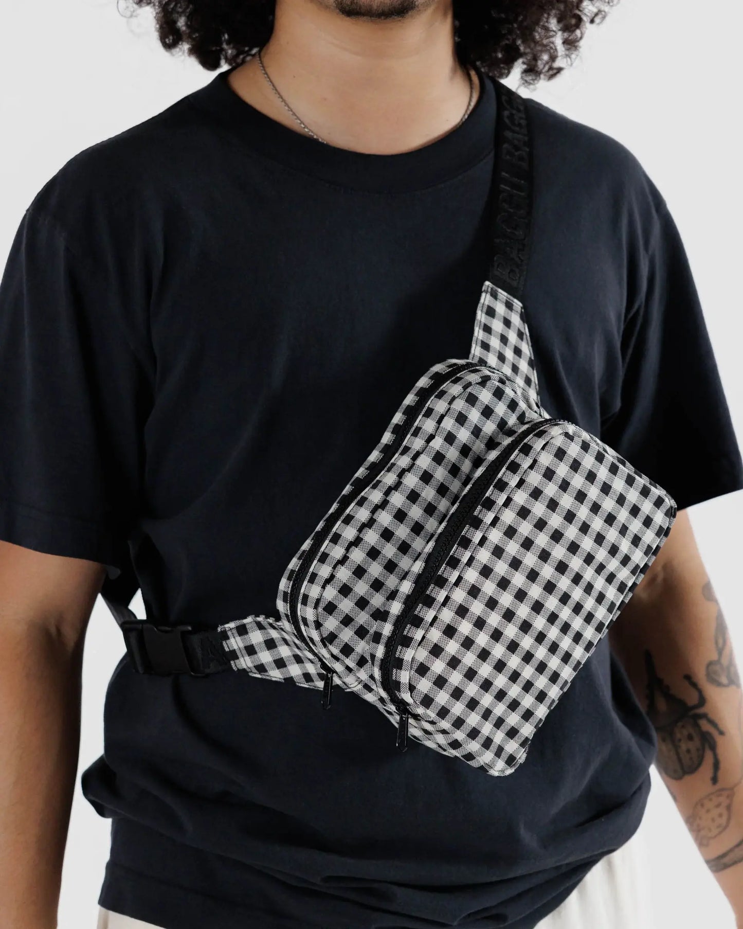 Fanny Pack - Black and White Gingham