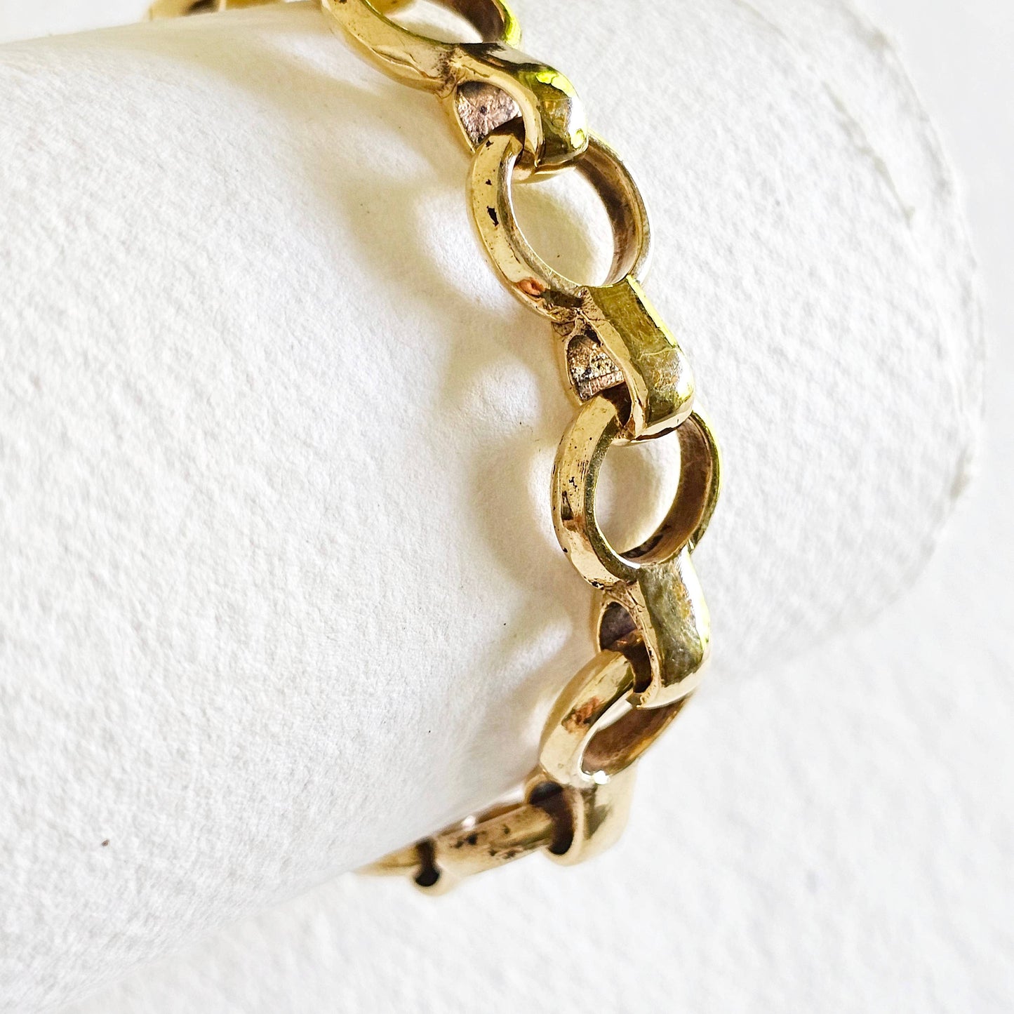 Brass Chain link chunky gemstone bracelet handmade