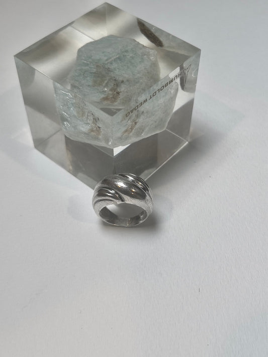 Silver Abstract Puffy Ring