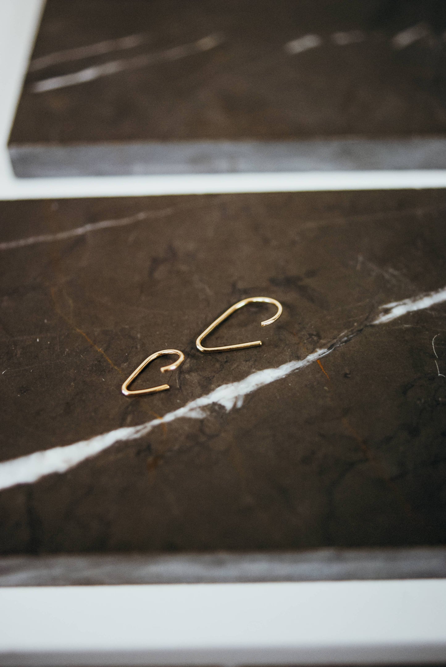 Triangle Huggie Hoop, Solid 14K Gold