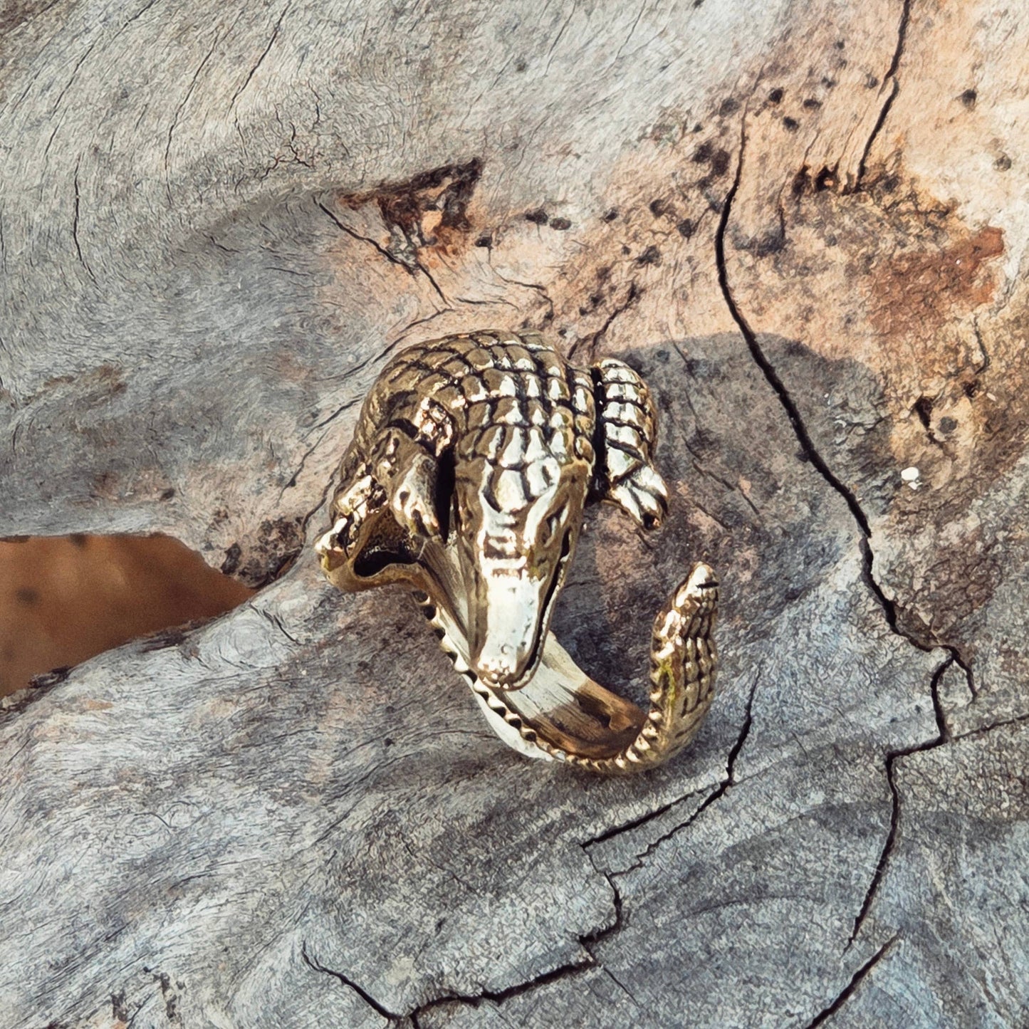 Brass Alligator Ring