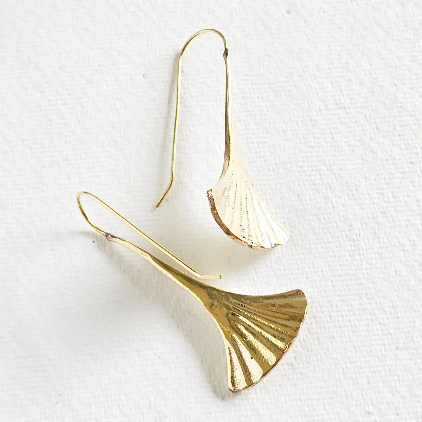 Brass Drop Flair Earrings