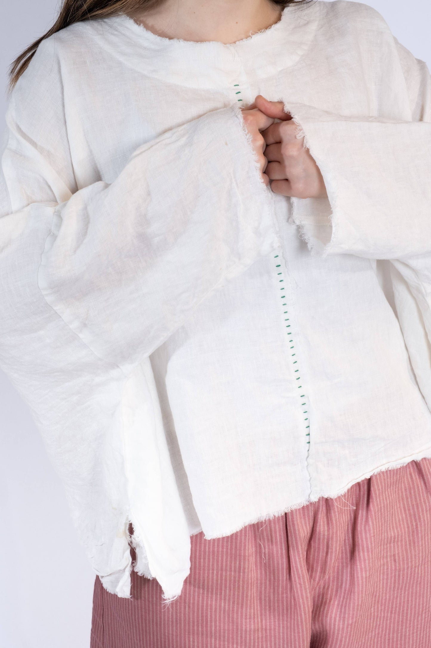 Linen Embroidered Top
