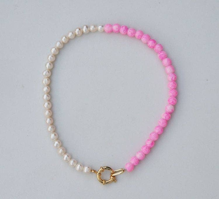 Halfsie - Pink Marble + Pearl