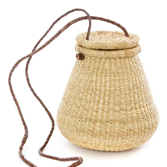 Ghanaian Rambling Rose Lidded Basket Purse