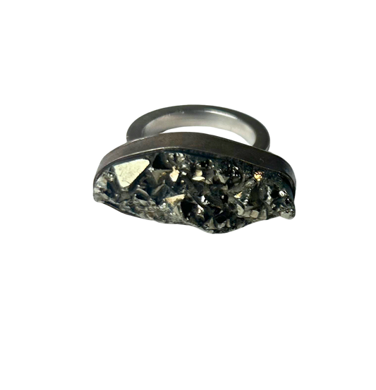 Ovular Pyrite Ring J-CRC