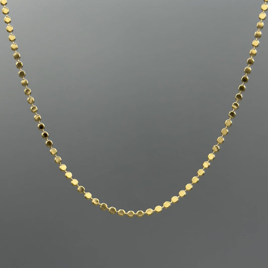 Gold Flat Disc Necklace