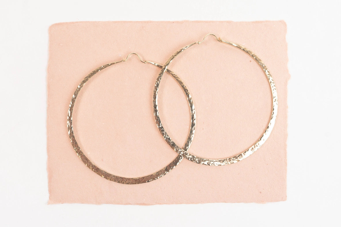 Hammered Gold Filled Hoops