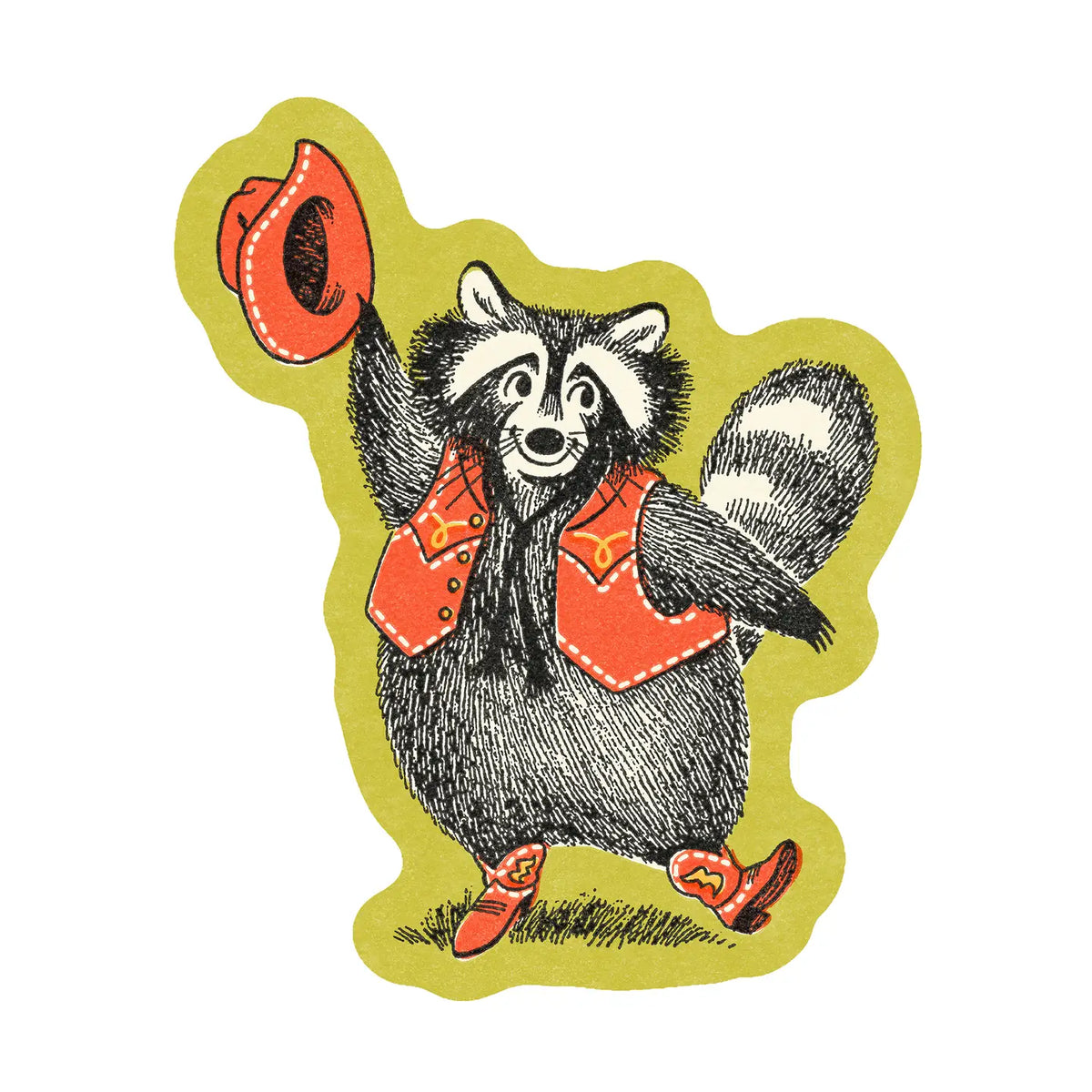 Howdy Raccoon Sticker